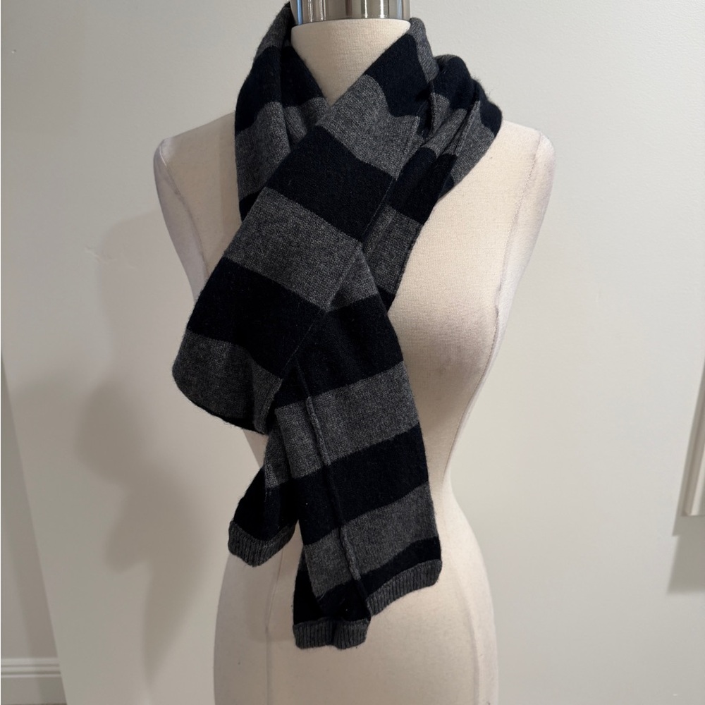 Juicy Couture Black and Gray Wool & Cashmere Scarf